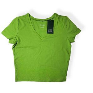 Wild Fable  Green V-Neck  Slim Fit CropTop Small